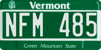 VT license plate NFM485