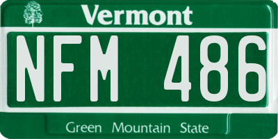 VT license plate NFM486