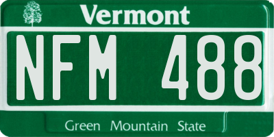 VT license plate NFM488