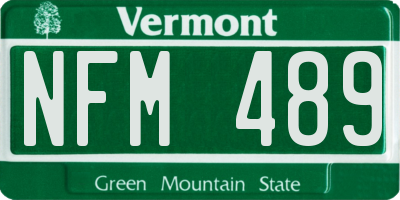 VT license plate NFM489