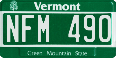 VT license plate NFM490