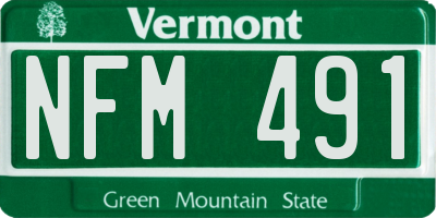 VT license plate NFM491
