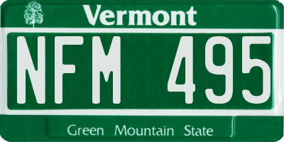 VT license plate NFM495