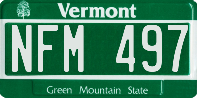 VT license plate NFM497