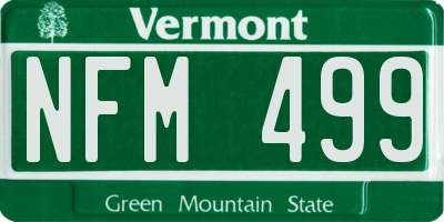 VT license plate NFM499