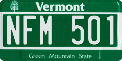 VT license plate NFM501