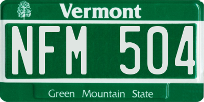 VT license plate NFM504
