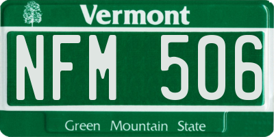 VT license plate NFM506