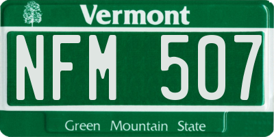VT license plate NFM507