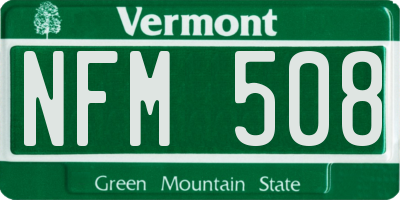 VT license plate NFM508