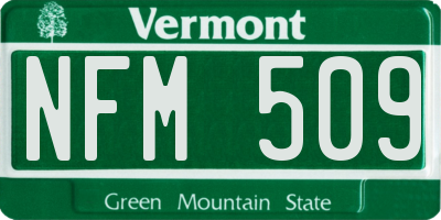 VT license plate NFM509