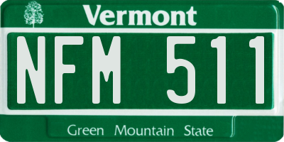 VT license plate NFM511