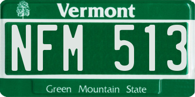 VT license plate NFM513