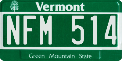 VT license plate NFM514