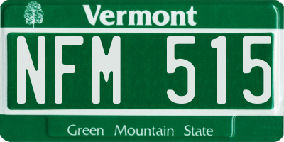 VT license plate NFM515