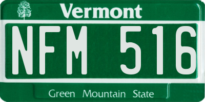 VT license plate NFM516