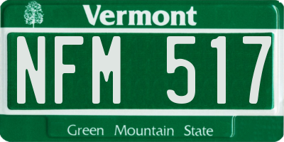 VT license plate NFM517