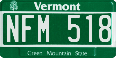 VT license plate NFM518