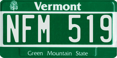 VT license plate NFM519