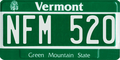 VT license plate NFM520