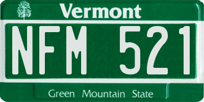 VT license plate NFM521