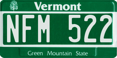 VT license plate NFM522