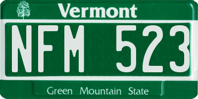 VT license plate NFM523