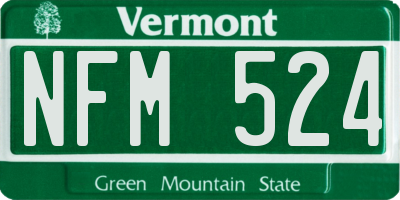 VT license plate NFM524