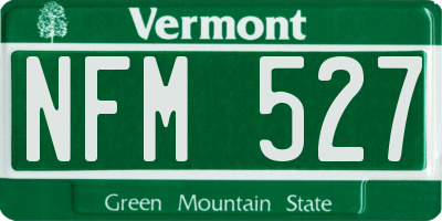 VT license plate NFM527