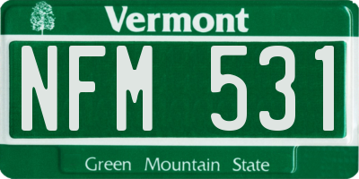 VT license plate NFM531