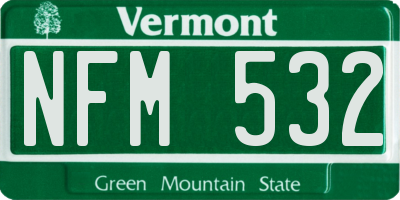 VT license plate NFM532