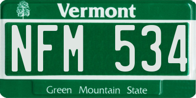 VT license plate NFM534