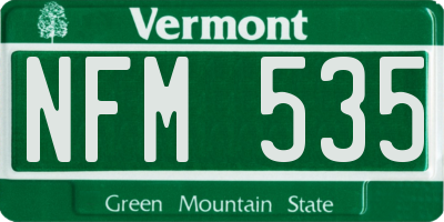 VT license plate NFM535