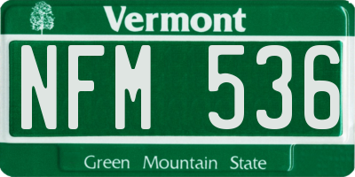 VT license plate NFM536