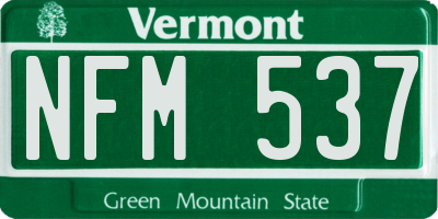 VT license plate NFM537