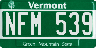 VT license plate NFM539