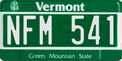 VT license plate NFM541