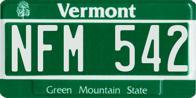 VT license plate NFM542