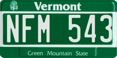 VT license plate NFM543