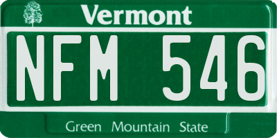 VT license plate NFM546