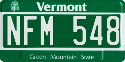 VT license plate NFM548