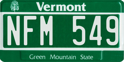 VT license plate NFM549