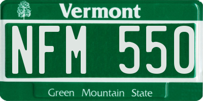 VT license plate NFM550