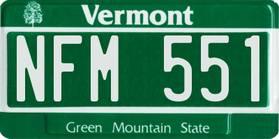 VT license plate NFM551