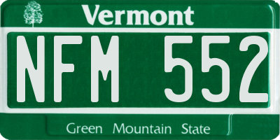 VT license plate NFM552