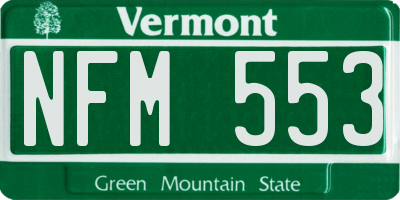 VT license plate NFM553