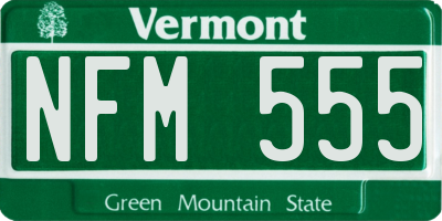 VT license plate NFM555