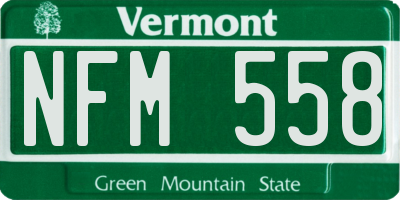 VT license plate NFM558