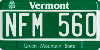 VT license plate NFM560