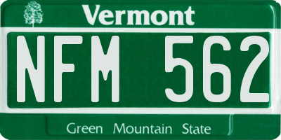 VT license plate NFM562